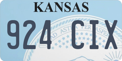 KS license plate 924CIX