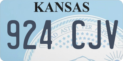 KS license plate 924CJV
