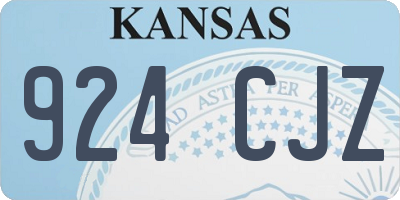 KS license plate 924CJZ