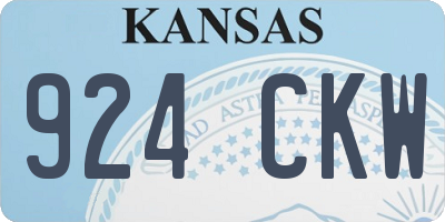 KS license plate 924CKW