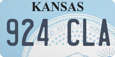 KS license plate 924CLA