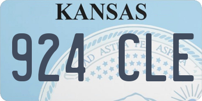 KS license plate 924CLE