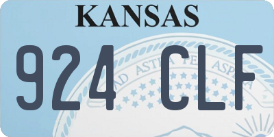 KS license plate 924CLF