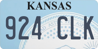 KS license plate 924CLK