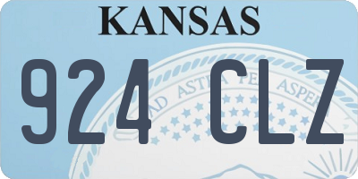 KS license plate 924CLZ