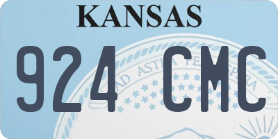 KS license plate 924CMC