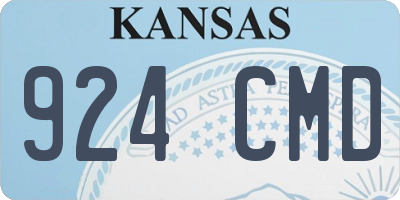 KS license plate 924CMD