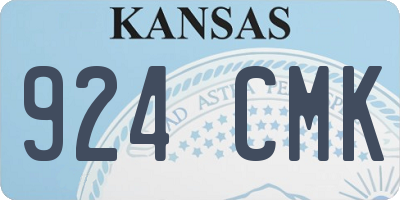 KS license plate 924CMK