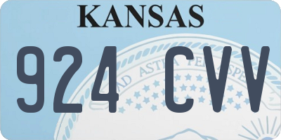 KS license plate 924CVV