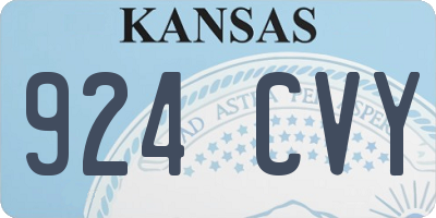 KS license plate 924CVY