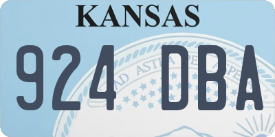 KS license plate 924DBA