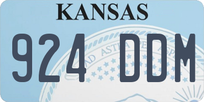 KS license plate 924DDM