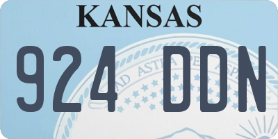 KS license plate 924DDN
