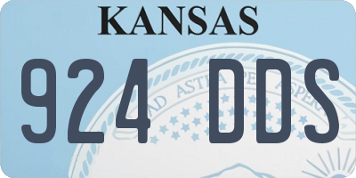 KS license plate 924DDS