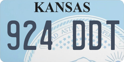 KS license plate 924DDT