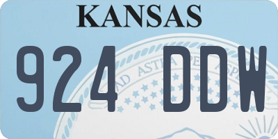 KS license plate 924DDW
