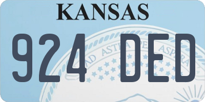 KS license plate 924DED