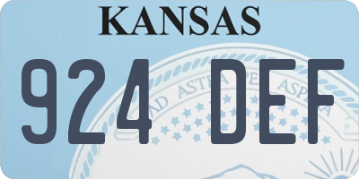 KS license plate 924DEF