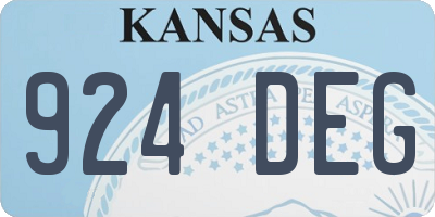 KS license plate 924DEG