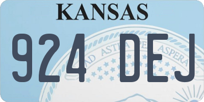 KS license plate 924DEJ