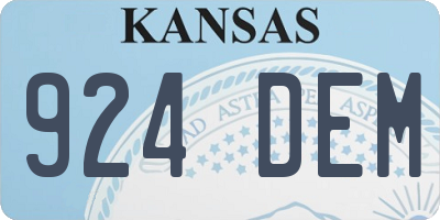 KS license plate 924DEM