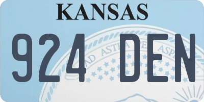 KS license plate 924DEN