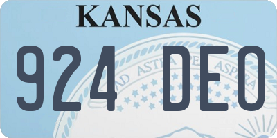 KS license plate 924DEO