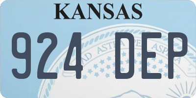KS license plate 924DEP