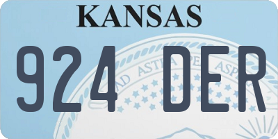 KS license plate 924DER