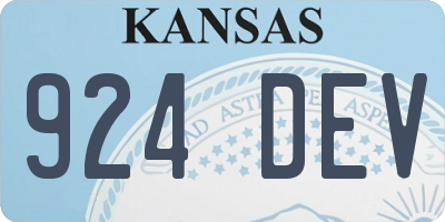 KS license plate 924DEV
