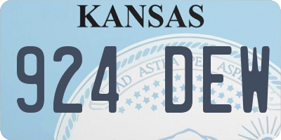 KS license plate 924DEW
