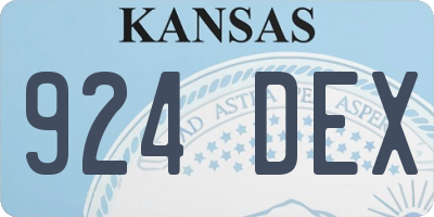 KS license plate 924DEX