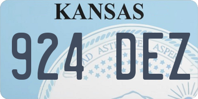 KS license plate 924DEZ