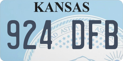 KS license plate 924DFB