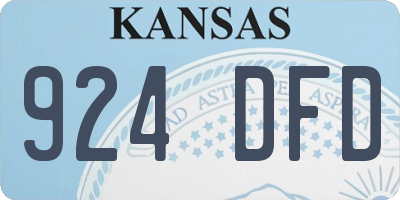 KS license plate 924DFD