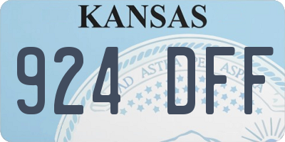 KS license plate 924DFF