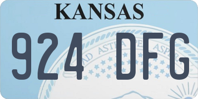 KS license plate 924DFG