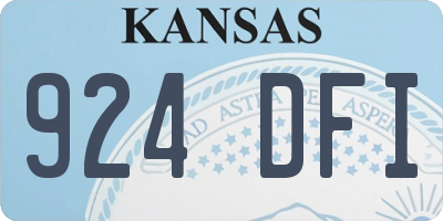 KS license plate 924DFI