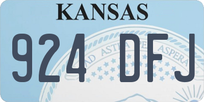 KS license plate 924DFJ