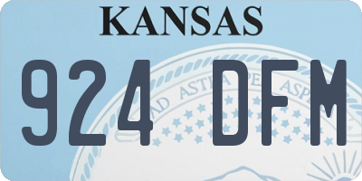 KS license plate 924DFM