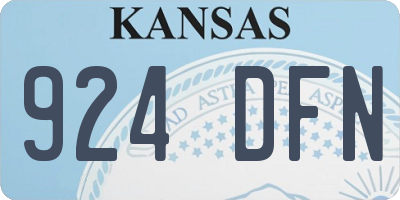 KS license plate 924DFN