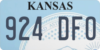 KS license plate 924DFO