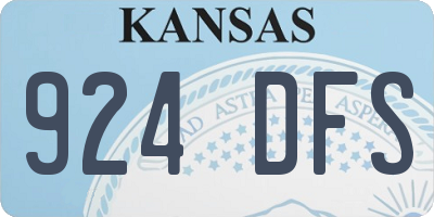 KS license plate 924DFS