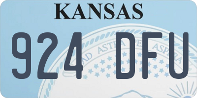 KS license plate 924DFU