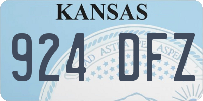 KS license plate 924DFZ