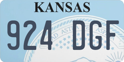 KS license plate 924DGF