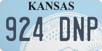 KS license plate 924DNP