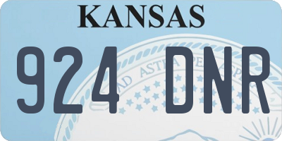 KS license plate 924DNR