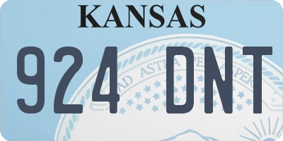 KS license plate 924DNT