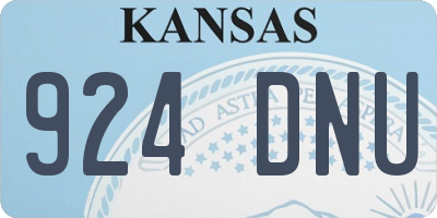 KS license plate 924DNU